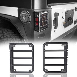 Hooke Road Matte Black Tail Light Cover Guards for Rear Taillights Compatible with Jeep Wrangler JK 2007-2018 - Pair