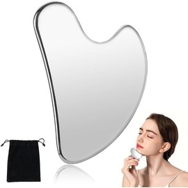 Herramienta de Gua Sha Facial de Acero Inoxidable, Herramienta Guasha para Masaje, Para Esculpir la Línea de la Mandíbula, Para la Belleza y Relajación de los Músculos de la Cara y el Cuerpo