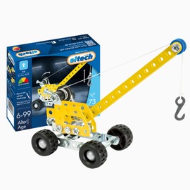 Eitech 00251 Metal Construction Kit - Crane Mini, Construction Toy for Children from 6 Years, Construction Vehicle with Winch