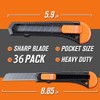 REXBETI 36 Pack Utility Knife, Retractable Box Cutter for Cartons,