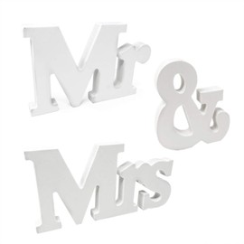 Honbay Mr & Mrs - Letreros de boda, decoración de mesa para accesorios de fotos, recepción de boda