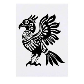 'Aztec Bird ' Temporary Tattoo - Water Resistant, Skin-Safe, Non-Toxic Transfer (TO00077277)