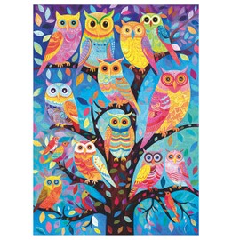 Owl Puzzles for Adults 1000 Pieces, Colorful Bird Animal Jigsaw Puzzle, Nature Animal Challenging Puzzles as Owl Bird Lovers Wall Decor
