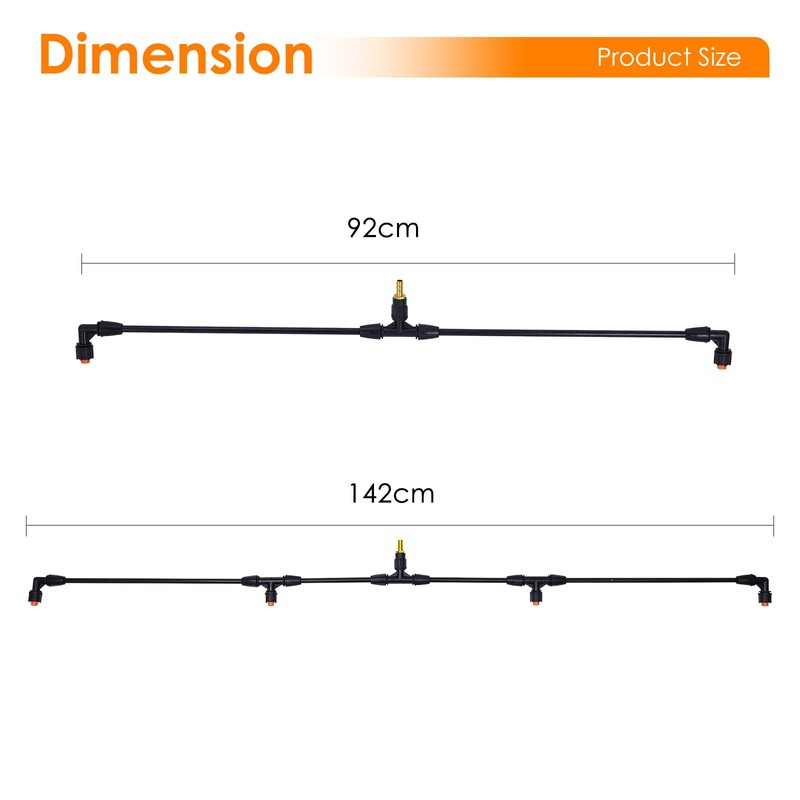 4-Nozzle Poly Boom Wand with 3/8" Brass Fitting – Convertible