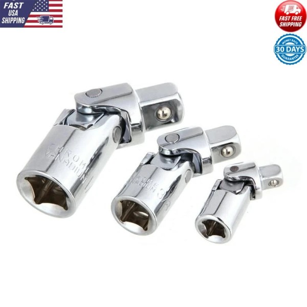 Unbranded 3 Piece Universal Joint Socket Set 1/4 3/8 1/2