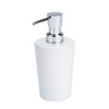 WENKO Coni Soap Dispenser, Ceramic, White/Silver, 9.2 x 7.8 x