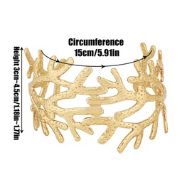 Mikovivi Cuff Bracelets for Women, Golden Thick Coral Reef Bracelet Bohemian Open Bangle Jewelry Summer Shell Accessories