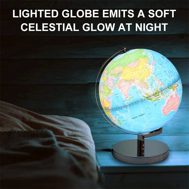dreamrefit Luminous LED Lamp Globe World Map Display Teaching Toy