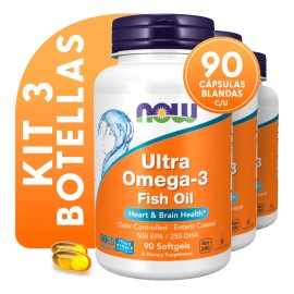 Kit 3 Ultra Omega 3 1000mg | 500 Epa/250 Dha | 90 C Gel