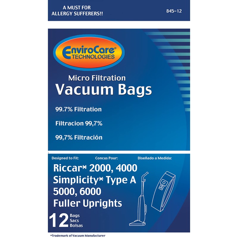 Envirocare Replacement Micro Filtration Vacuum Cleaner Bags made to fit