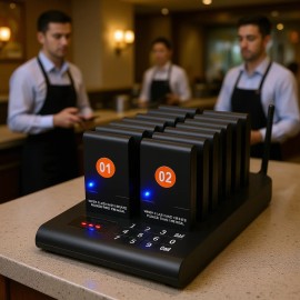 Wireless Restaurant Pager System 16 Buzzers Vibration Flashing Beepers For Guest Calling In Restaurants HotelsSub Machine Shape: Square, Quantity: 16