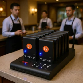 Wireless Restaurant Pager System 16 Buzzers Vibration Flashing Beepers For Guest Calling In Restaurants HotelsSub Machine Shape: Square, Quantity: 16