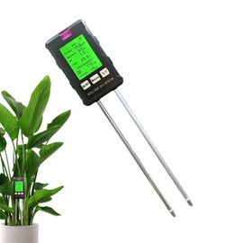 Soil pH Moisture Meter | Backlit Digital Soil Temperature Tester Meter,Temperature Monitor, 6-in-1 Tool for Gardening, Indoor Outdoor Soil Testing