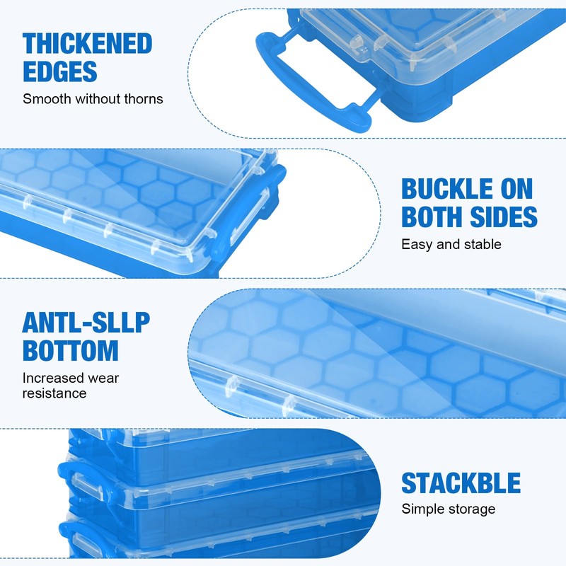 Gueevin 24 Pcs Large Capacity Plastic Pencil Box Clear Plastic