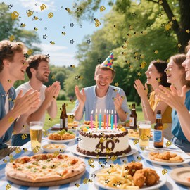 Sparkling Gold Stars Confetti 100pcs, 40th Birthday Confetti, Perfect for Parties, Events, and Celebrations, Glitter Sprinkles for Birthday Party, Anniversary & Wedding Table Decoration