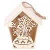 2Pcs Bird House with Warm Light Hollow Flowers Patterns Bird