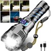 Garberiel Zoom Rechargeable LED Flashlight Tactical Super Bright 50W Torch