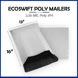 EcoSwift 1 13x16 EcoSwift Poly Mailers Plastic Envelopes Shipping Mailing Bags 2.35MIL