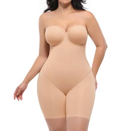 SHAPELLX Shapewear for Women Tummy Control Strapless Bodysuits Seamless Butt Lifting Sculpt Faja Body Shaper