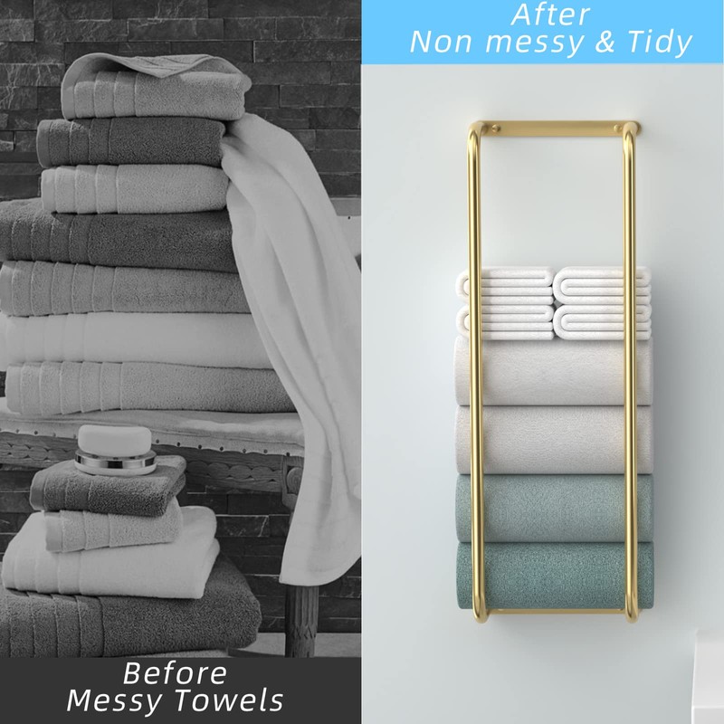 Rxvotocr Towel Rack for Bathroom Wall Mounted, Bathroom Towel Storage,