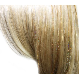 40” Hair Tinsel 300 Strands Three Amazing Colors : Sparkling Silver, Sparkling Gold, Shiny Green
