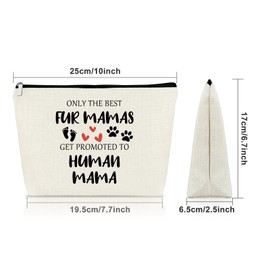 Sazuwu Mama Gifts for New Mom Makeup Bag Fur Mama to Baby Mama Mother to Be Mothers Day Gift Cosmetic Bag Dog and Cat Mom Gifts for Women Christmas Birthday Present Travel Pouch