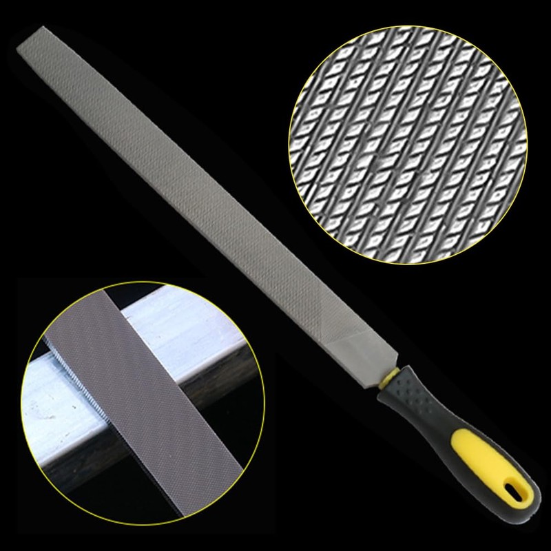 Wvapzwr 8in Flat Mill File, Smooth Blade with Ergonomic Handle,