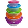 Mr.Gadget's Solutions 5-Piece Hexagonal Plastic Bowl Set with Snap-Lock Lids