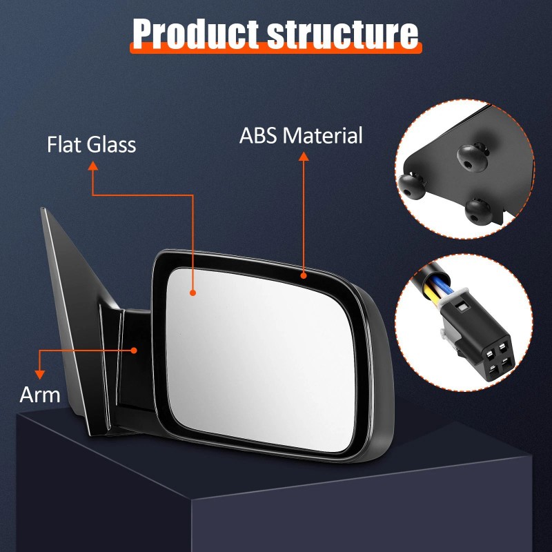 imcarpart Black Power Mirrors For 88-98 Chevy C/K 1500 Tahoe