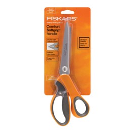 Fiskars 8" Softgrip Pinking Scissors,Orange,9.5" long