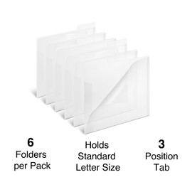 Staples Translucent Poly File Folders Clear 6/Pack
