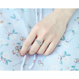 DAOCHONG Nickel-Free 925 Sterling Silver Good Luck Irish Love Trinity Woven Celtic Knot Band Ring for Women, Size 5-11, Metal, No Gemstone