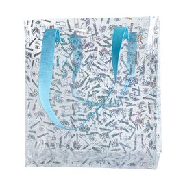 ONEART Clear Tote Bag Holographic Laser Waterproof Bag Transparent Vinyl Handbag for Travel Daily-Makeup