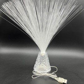 JALORDE 14 inch Corded Fiber Optic Mood Novelty Lamps Lighting Lite with Color-Changing Crystals Base (1)