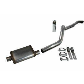 Truck Exhaust Kits 2.5" Aluminized Single Exhaust Kit with Jones Stainless Muffler and Chrome Tip Fits Cherokee XJ 4.0L 84-01