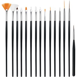 Cheerhom 15 Pezzi Pennelli Unghie Gel, Nail Art Pennelli per Unghie Salone Casa Manicure DIY Donne