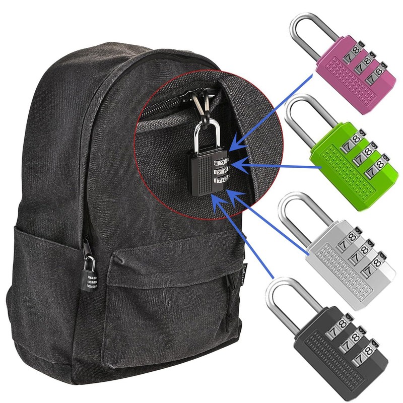 Yharnamite 4 Pcs Combination Lock for Locker, 3 Digit Combination