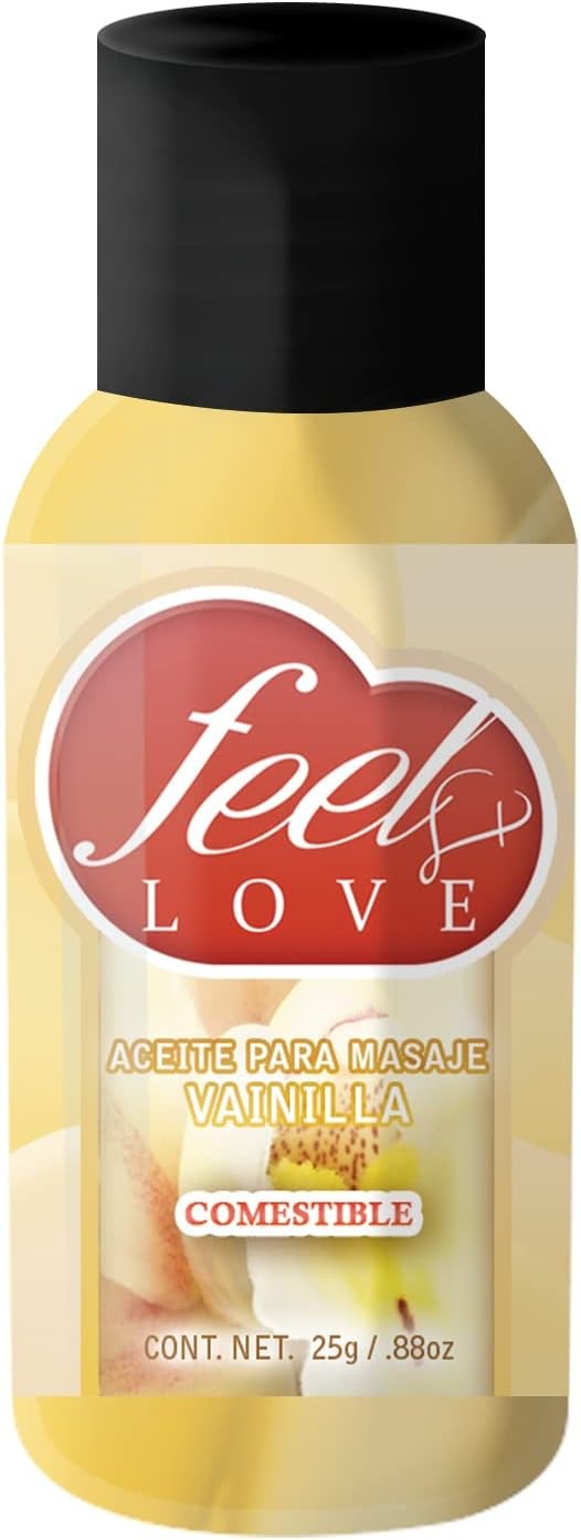 Aceite térmico comestible para masaje de 25ml (Vainilla)