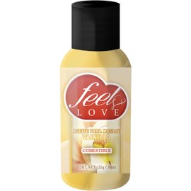 Aceite térmico comestible para masaje de 25ml (Vainilla)