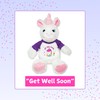 Flutter Hut Get Well Soon Unicorn Plush Pink Sparkles Message