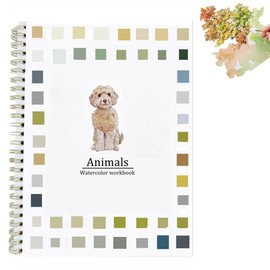 Watercolor Workbooks Coloring Book Easy Nature Scenes Beginner Friendly Watercolor Paint Set Art Crafts Painting Kit for Creative Exploration Gift for Adults Teens (Animals, Without Palette)