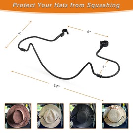 Cowboy Hat Rack Holder for Truck Car Hat Stand for Travel - Keep Hat in Shape, V-Shape Anti-Flip Grip Design for Automotive Roadtrip Hats Organizer for Men Women