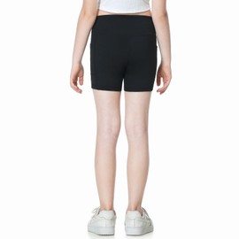 B&GCozy - Paquete de 3 pantalones cortos de voleibol para niñas con bolsillos, pantalones cortos de gimnasia atlética, Negro/Negro/Negro (paquete de 3), Small