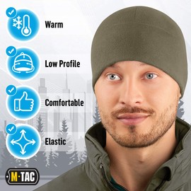M-Tac Gorro de forro polar para reloj, gorro táctico militar militar, gorro de invierno, verde aceituna, Small