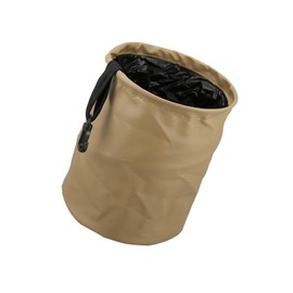 Motoforti Car Trash Can Hanging Garbage Storage Foldable Brown Faux Leather Long-lasting
