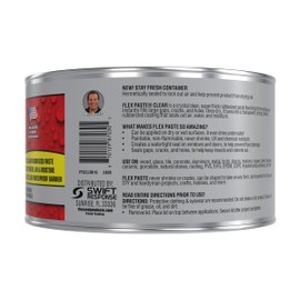Flex Paste, Waterproof Paintable Putty, Spackle Sealant, Fill Gaps Cracks Holes - Block Out Water and Air - UV Resistant - Walls, Drywall, EPDM, Concrete, Roof, RV Repairs, Clear, Half-Quart