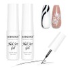 JODSONE Nail Art Gel Liner 2 Colors White Black Gel