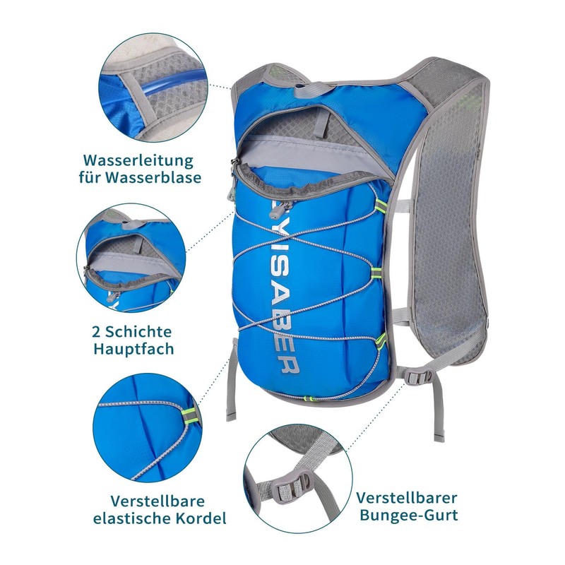 Running Vest Men Women Lightweight Reflective Hydration Backpack Breathable Running