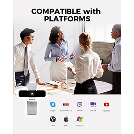 WYRESTORM Cámara web 4K con seguimiento de IA, enfoque automático, encuadre automático, cámara web de campo de visión de gran angular de 95 con...    