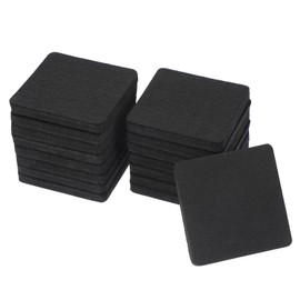 PATIKIL 3.5 Inch Felt Furniture Sliders, 16 Pcs Square Furniture Movers Slider Reusable Moving Pads Floor Protectors for Cabinet Table Carpet Sofa Couch, Black
